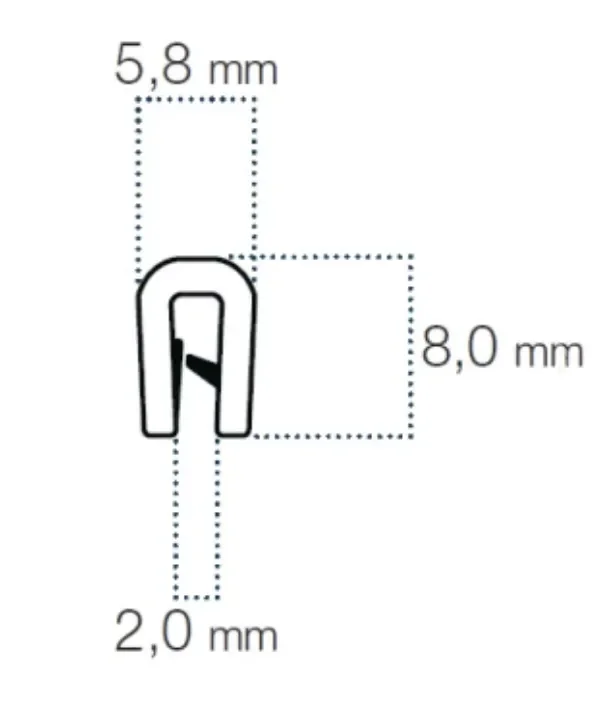 0,8–1,5 mm Kante schwarz