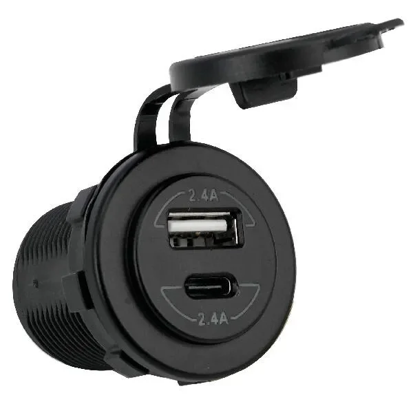 1852 integrierte USB-A- und C-Buchse, 12/24 V Original-Zähler, echt