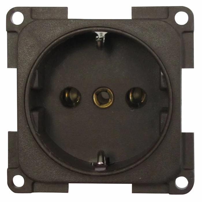 220-Volt-Steckdose Deutsch Schuko Dunkelgrau