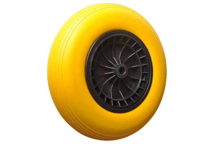 4.00-8 Schubkarrenrad -Vollgummi pannensicher Schubkarrenrad mit Kunststoff-Felge – 150 kg Tragfähigkeit – 20 mm Achsloch/Nabendurchmesser – inkl. Rollenlager
