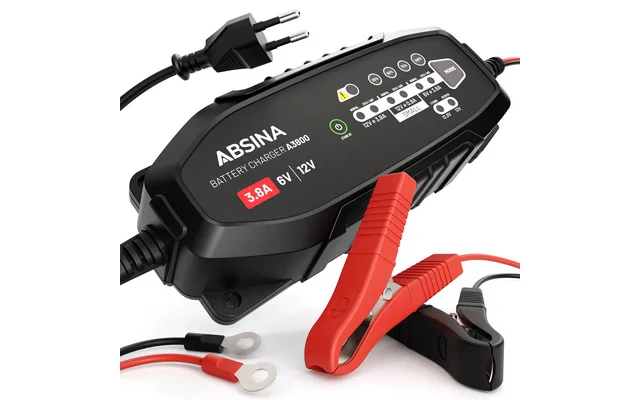 Absina vollautomatisches 8-Stufen-Ladegerät A3800 für Fahrzeuge 6 V / 12 V / 3,8 A