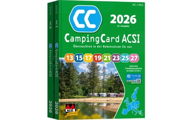 ACSI Campingführer 2026 mit CampingCard Ermäßigungskarte