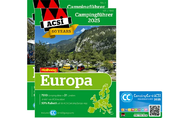 ACSI Campingführer Europa 2025 mit CampingCard Ermäßigungskarte