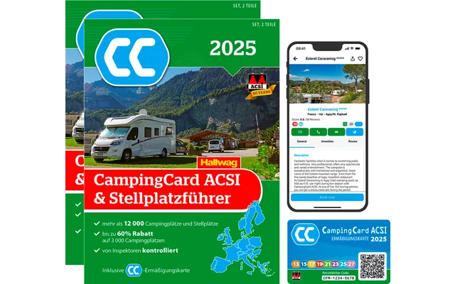 ACSI Stellplatzführer 2025 mit CampingCard Ermäßigungskarte