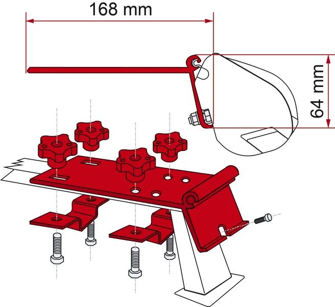 Adapter F35pro – Kit Standard – Für Reling / Gepäckträger