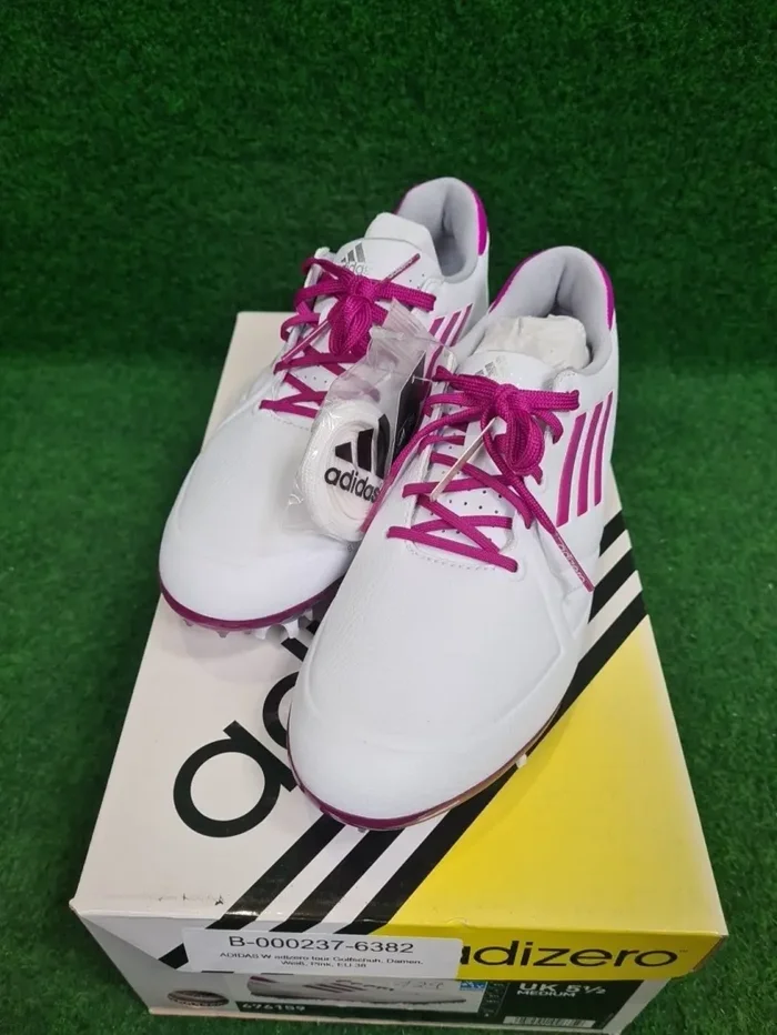ADIDAS W adizero tour Golfschuhe – Damen (Weiß/Pink, EU 38)