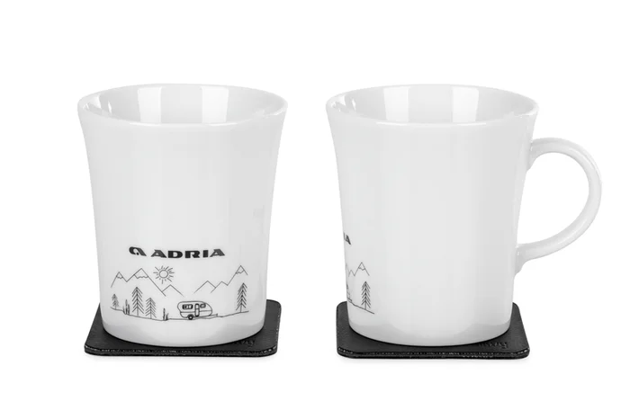 ADRIA Porzellan Magnet-Henkel-Tassen „WOHNWAGEN“