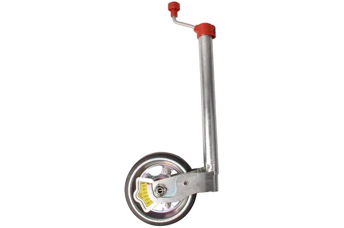 AL-KO Stützrad 48 mm mit Stahlfelge und Vollgummirad – inklusive Kurbel mit Drucklager und Kugeldruckmanometer