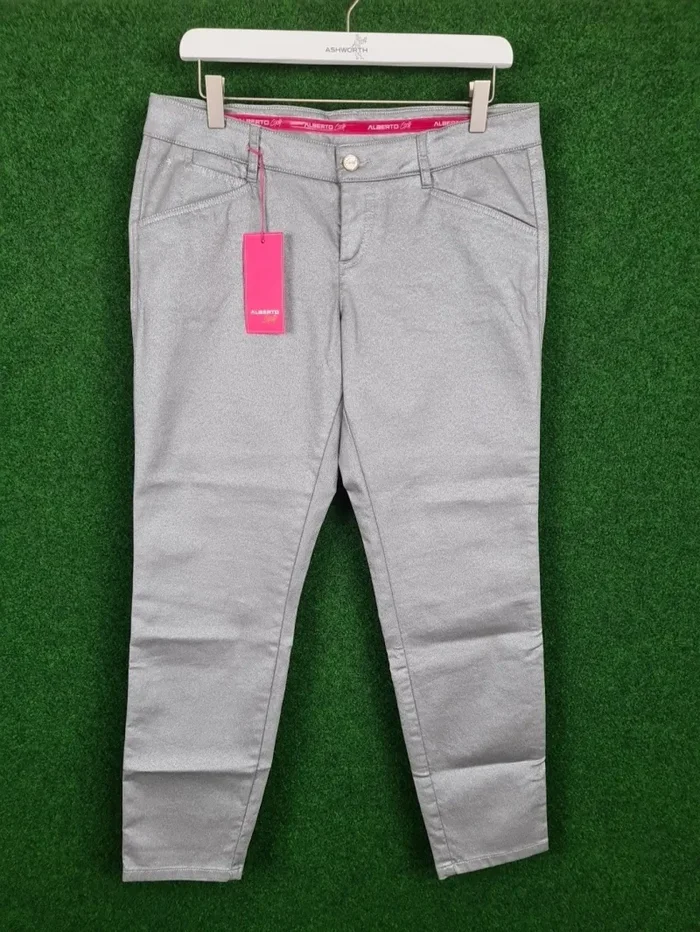 ALBERTO Mona 7/8 Golfhose – Damen (Silber, 38, 3xDRY Cooler, Regular Slim Fit)