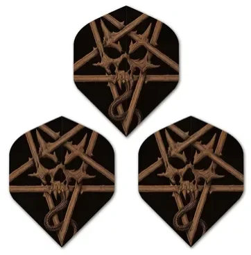 Alchemy Dart Flights – No2 – Std – Kupfer – Pentagramm Schädel