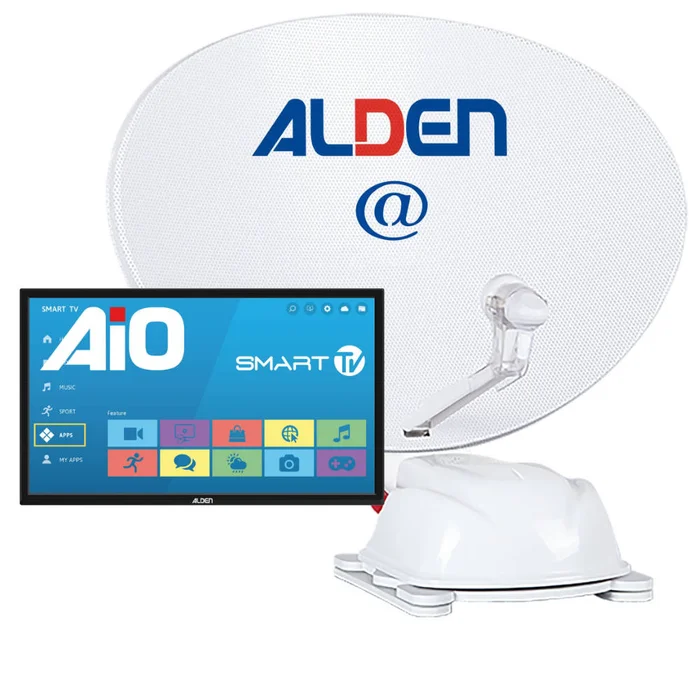 Alden Sat-Anlage AS2 80 Ultrawhite inkl. TV A.I.O Smart 24 Zoll