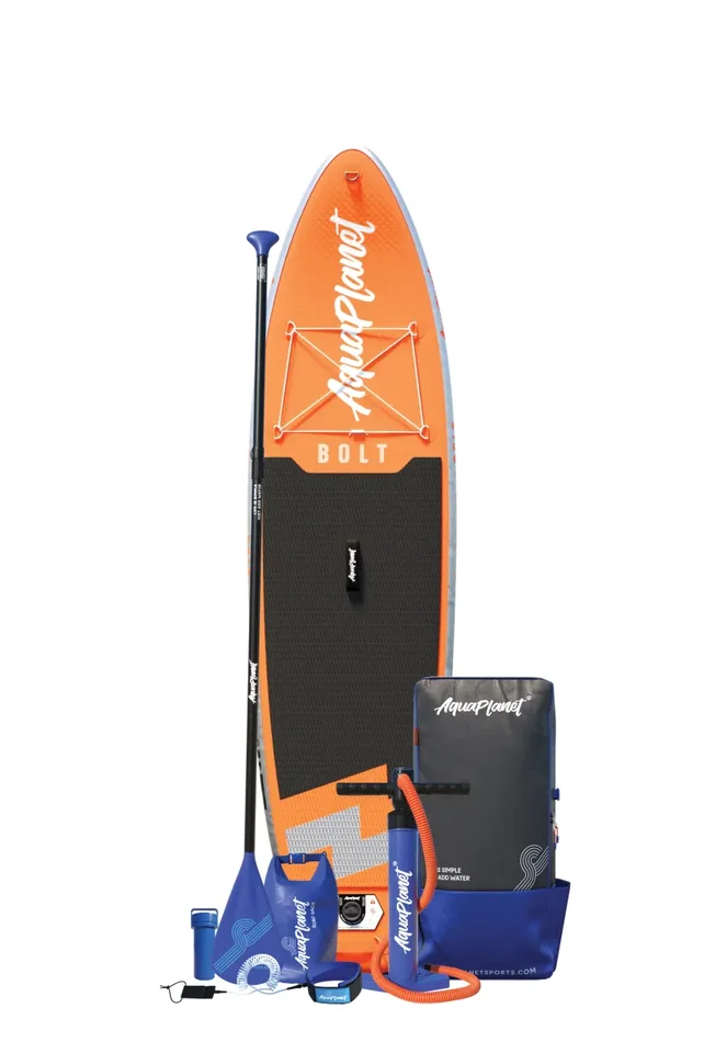 Aquaplanet BOLT 9’4″ aufblasbares Paddle-Board-Paket – Koralle