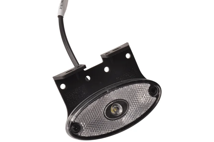 Aspock Flatpoint 2 – weiße Positionsleuchte – 50 cm DC-Kabel – LED – auf Halterung