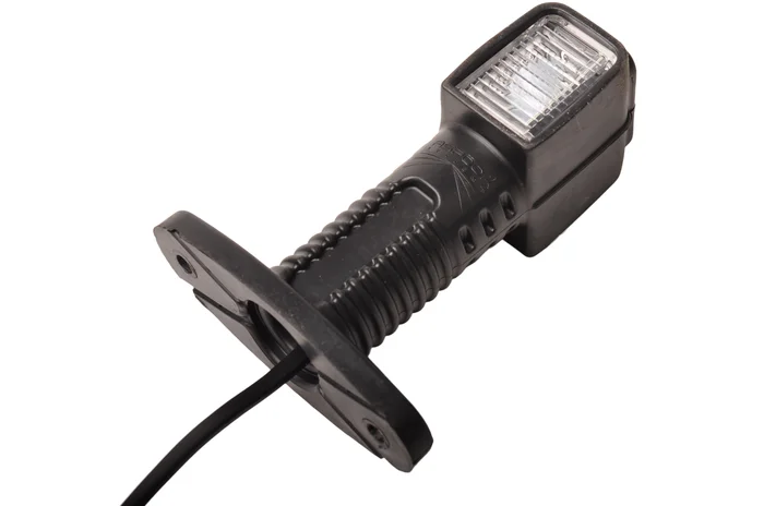 Aspock Superpoint 4 Begrenzungsleuchte kurz – links – weiß/rot/orange – LED – 100 cm Flachkabel – gerader Halter