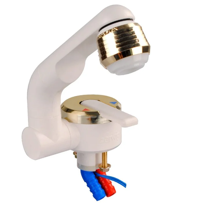 Barwig Einhebelmischer Perfect – Tülle, weiß/gold