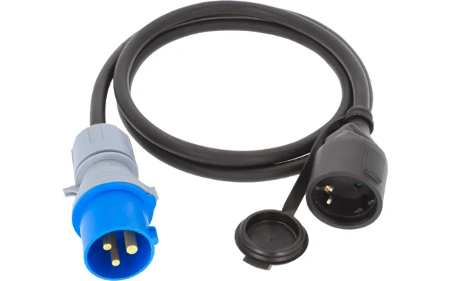 Berger Adapterleitung CEE-Stecker 3-polig und Schutzkontakt Kupplung 1,5 m
