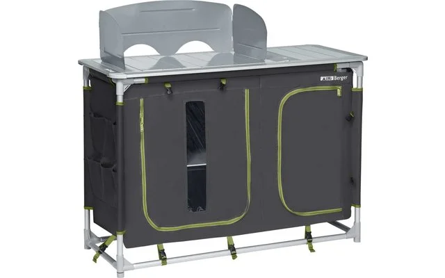Berger Campingküche mit Spüle grau, grün