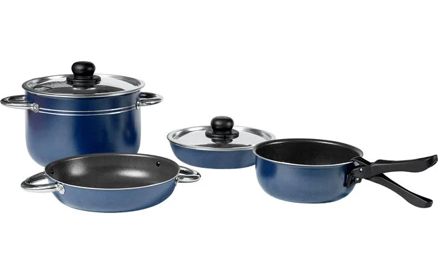 Berger Topfset Aluminium stapelbar blau 8 teilig