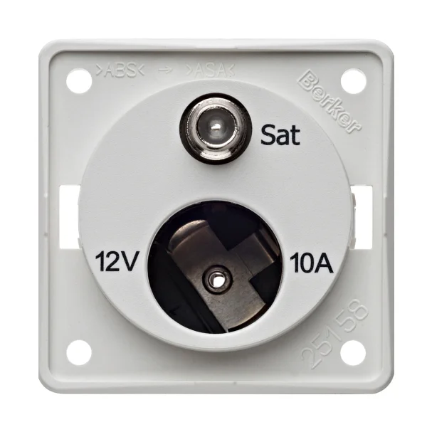 Berker Integro Steckdose 12 V + SAT, weiß matt
