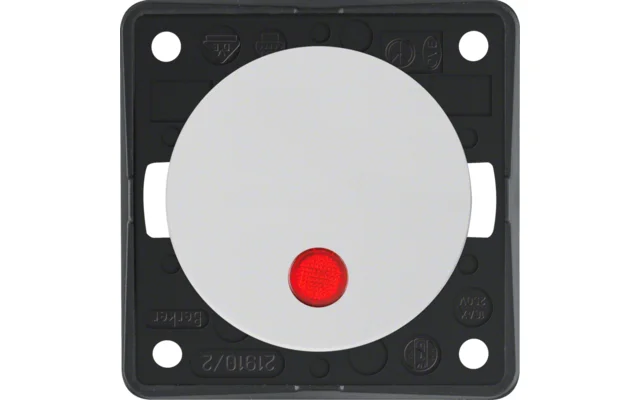 Berker Konroll-Ausschalter Integro Flow/Pure 2-polig für Beleuchtung und Kontrollschaltung mit integrierter Glimmlampe