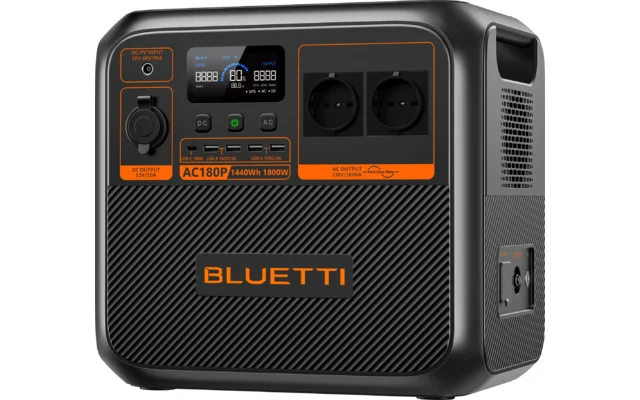 BLUETTI AC180P-Black-EU tragbare Powerstation 1800 W