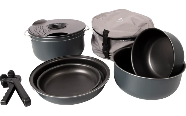 Bo-Camp Camping Topfset Aluminium mit Antihaftbeschichtung 7-tlg.