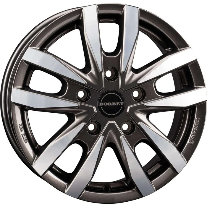 Borbet Alufelge CW5, 6,5×16 Zoll, VW Crafter, mistral anthracite polished glossy