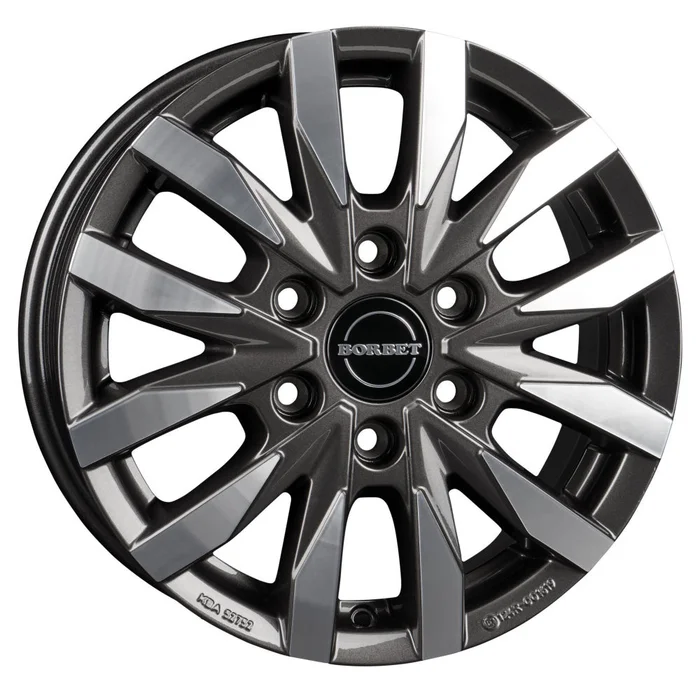 Borbet Alufelge CW6, 16 Zoll, Front/Heck/mistral anthrazite polished glossy