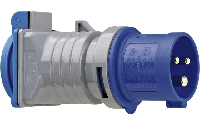 Brennenstuhl CEE Adapter 240V 16A auf Schutzkontakt 3 polig grau blau