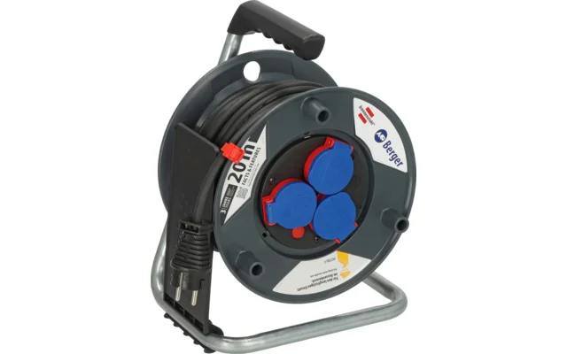 Brennenstuhl Gewerbe-/Baustellen-Kabeltrommel Garant mit 230 V Schutzkontakt Steckdosen 20 Meter