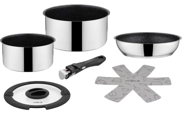 Brunner Academy Mini Kochset mit Pfanne und Töpfen 5-teilig mit Transporttasche