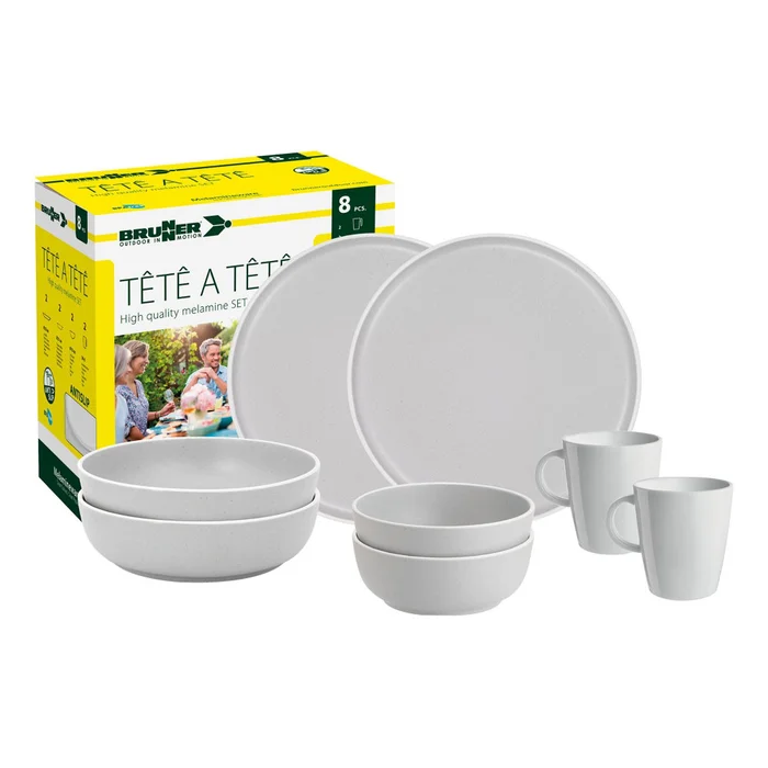 Brunner Geschirrset Dolomit 8-teilig, weiß