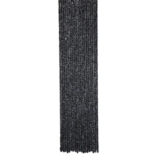 Carbest Chenille-Flauschvorhang schwarz/grau, 56 x 185 cm
