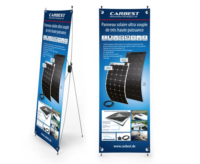Carbest X-Banner – Motiv: Solarpanel, Französisch, Größe: 60x180cm