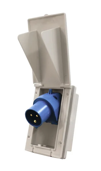 CEE-Eingangssteckdose rechteckig – Weiß