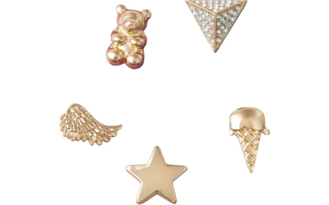 Crocs Jibbitz Gold Icons Schuhanstecker 5er Pack