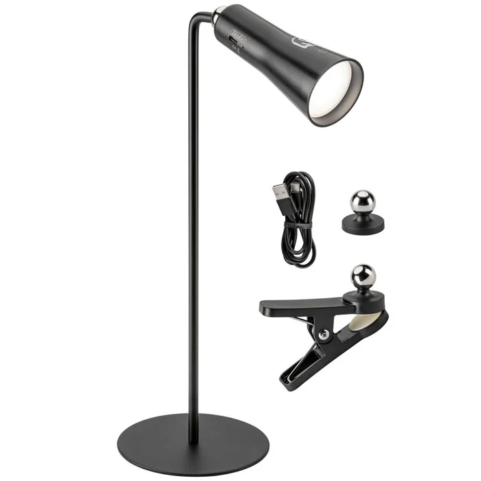 Dimatec Taschen-/Stehlampe mit Lithiumakku, USB-Aufladung schwarz