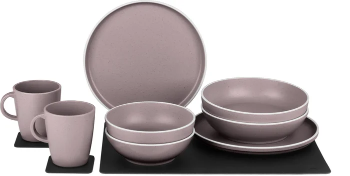 DOLOMIT MAGNETIC ROSE, Geschirr-Set für 2 Personen