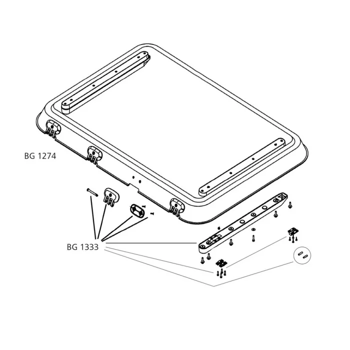 Dometic Glaskuppel m. Anbauteile f. Heki 4 u. Heki 4Plus (Nr. BG1333)
