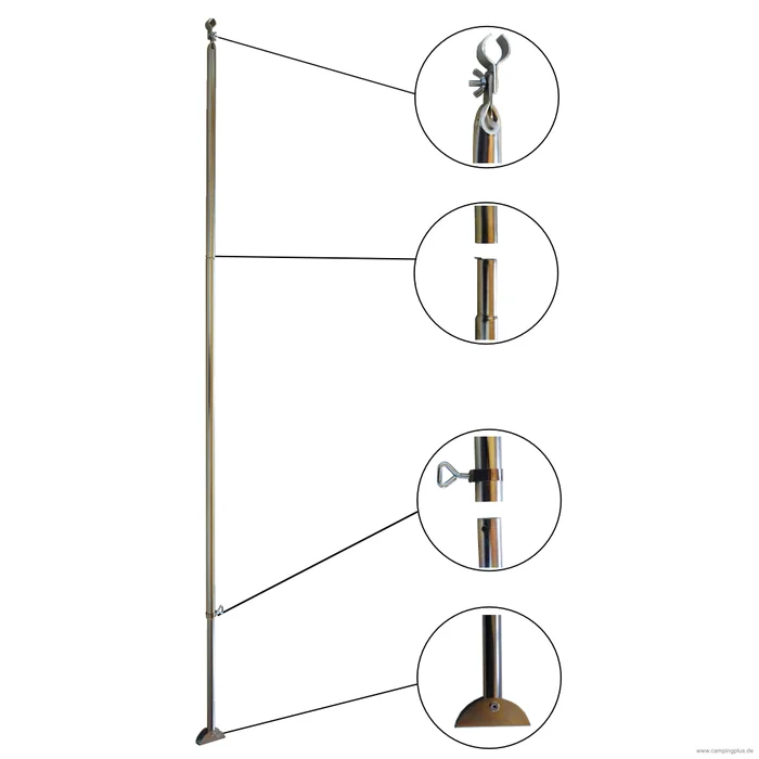 DWT Orkanstütze mit Bügelfuß 32 x 1,5 mm Stahl, 170-260 cm