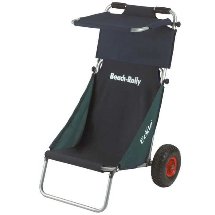 Eckla Beach-Rolly mit Sonnendach, grün/blau