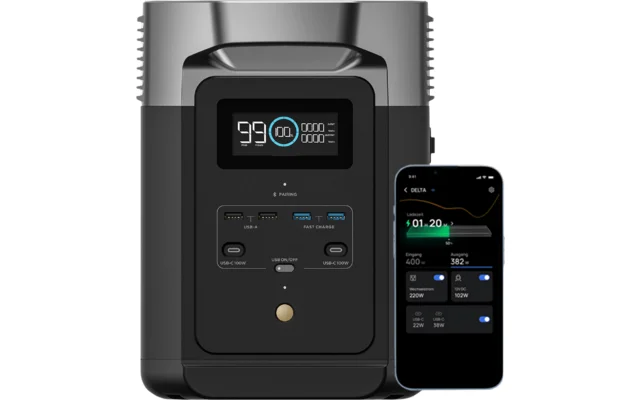 EcoFlow Delta 2 Tragbare Powerstation 1 kWh 1.800 W