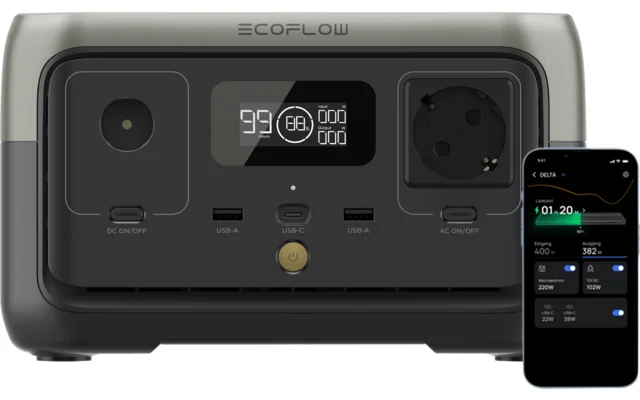 EcoFlow River 2 Tragbare Powerstation 256 Wh 300 W