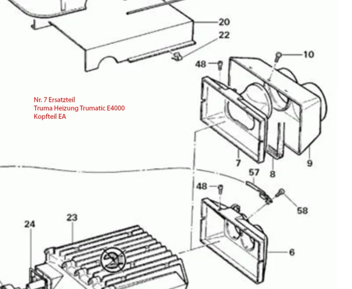 Ersatzteil Truma Heizung Trumatic E4000 Kopfteil EA
