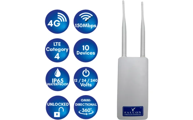 Falcon 4G IP65 150 Mbit/s mobile Außenantenne mit integriertem Router