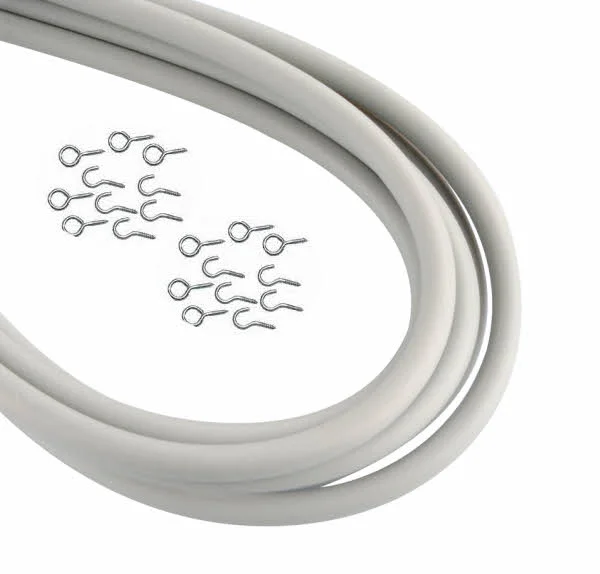 Fawo Spannfix Gardinenspirale grau mit 10 Haken und 10 Ösen, 10 m