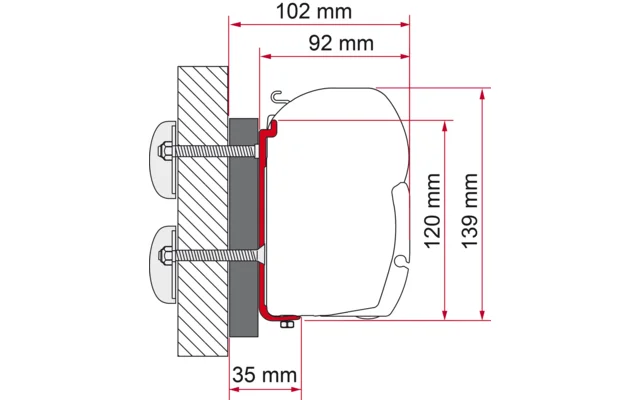 Fiamma Adapter Halterung Kit F45 – F70 für Dethleffs Globebus