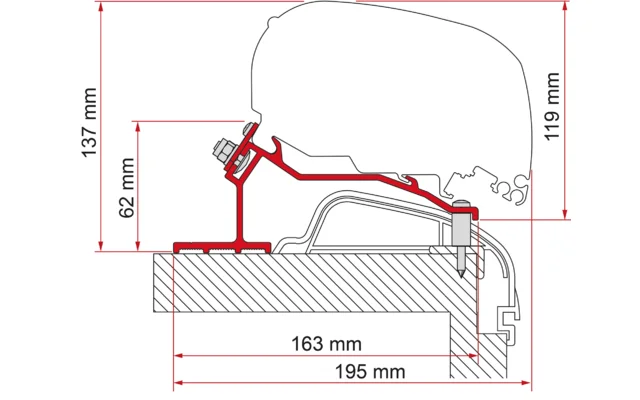 Fiamma Adapter Halterung Kit F65 / F80 für Hobby Premium Ontour
