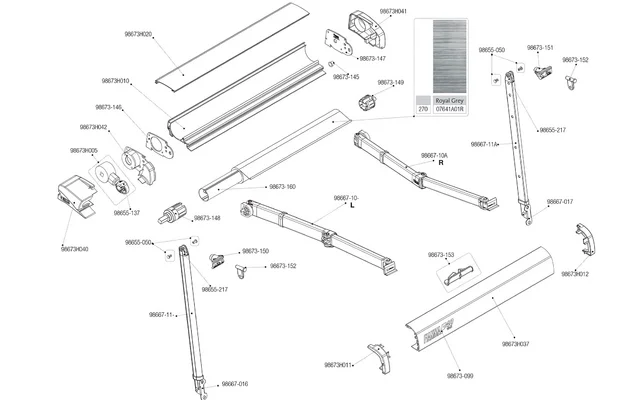 Fiamma Blendenverschluss links für F40VAN Schwarz Fiamma Artikelnummer 98673H011