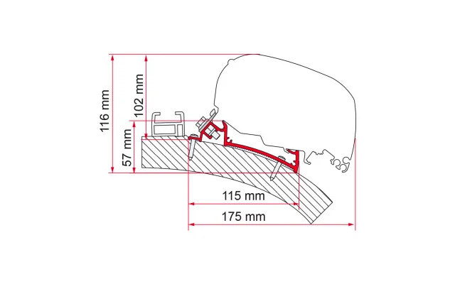 Fiamma Carthago Chic Rapido i80 – i90 Markisenadapter für Fiamma F80/F65